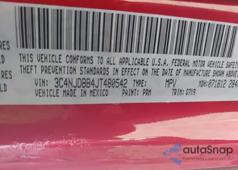 2018 Jeep Compass Latitude 4X4 z USA, uszkodzony, nr VIN 3C4NJDBB4JT480542